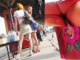 Non-Professional sexily waves her sexy arse upskirt