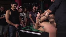 Wrapped in plastic blonde disgraced in public