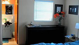 Fuckable milf steps out of the bathroom