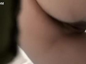 Woman pulls down her white pants and panties to pee