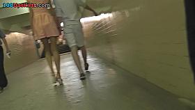 Upskirt ass video with chick in classic panties