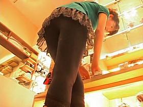 Brown pantyhose upskirt and downblouse hot elements