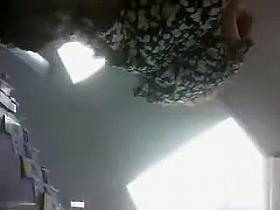 Shopping with pretty women and looking up skirts