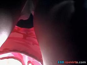 Upskirt oops were caught at the bus stop