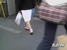 Japanese nurse is cruising in the streets during sharking adventure