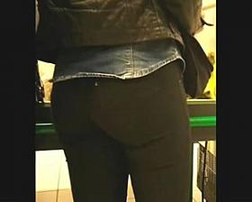 Great ass candid in shop, in jeans tight ass part2