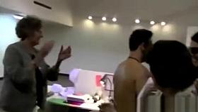 CFNM naughty stripper office bash