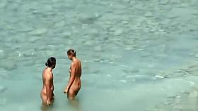 Skinny nudist girl gives head to the extremely horny daddy