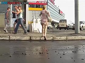 Lacy strap up pink suit