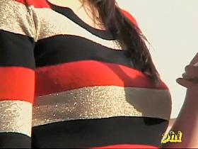 Boob shark recorded my rack with his camera very close to me