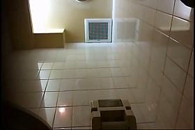 Amateur pissing spy video presents a girl with panties off