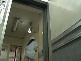 Exciting Japanese sharking action in the lift