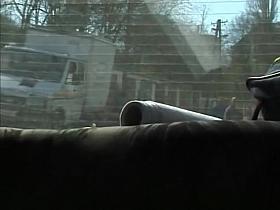 big natural girl pissing on street