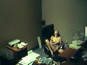 Catching the secretary finger her pussy