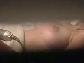 This awesome babe with big boobs masturbates in the shower