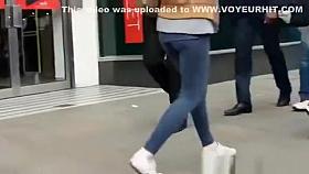 Tight blue pants nice ass