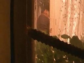 Spying through the window nice blonde big tits