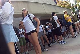 Schoolgirl without panties