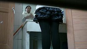 Hot chicks pissing in a public bathroom