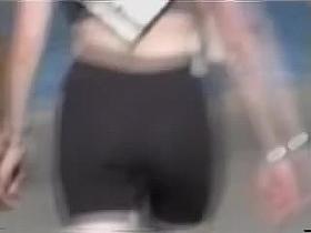 Candid ass in sport shorts spied on cam in the street 05zu