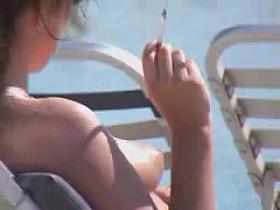 Horny tits - beach voyeur