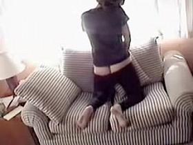 Hiddencam wife masturbating as looking at the gardener