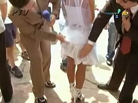 wedding dress upskirt sexy ass on the horny looking bride