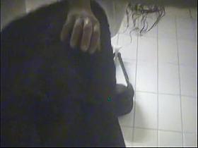 Girl showering body and dressing on spy cam in dressing room