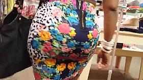 Big Booty Beauty in Sexy Tight Skirt