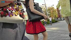 Hidden cam upskirt video with gorgeous brunette