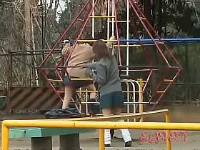 Spinning around with her girl got skirt sharked in the park