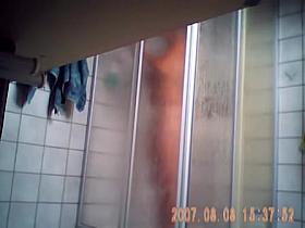Cutie in the shower got naked on the spy cam