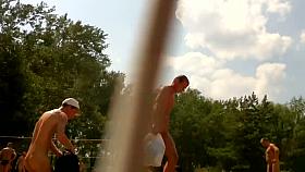 Candid camera rolling on an unsuspecting nudist beach