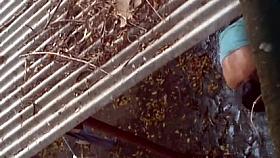 Guy made a window peep vid with gal taking shower