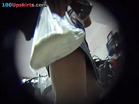 Market upskirt of the brunetted