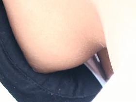 Close-up downblouse of cute asian with perky tits and nice nipples