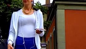 Candid - 3 Sexy Young Babes Walking Body Tits