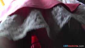 Seductive upskirt ass of a gorgeous blonde lady