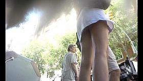 Young sexy lady upskirt