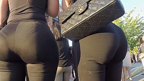 Big boobs bounce as she walks