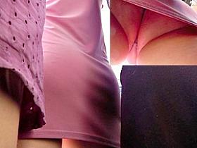 Steamy upskirt of blond bimbo