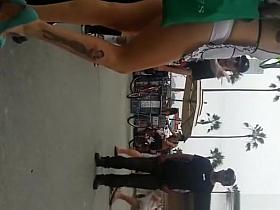 Brunette great jiggling ass