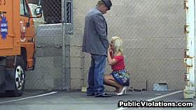 Parking Lot Golden-Haired Oral-Job-Job
