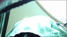 Polka dot panties upskirt on escalator