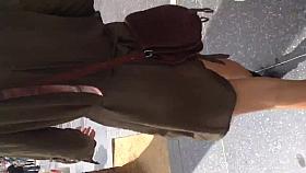 Sexy white ass in green dress