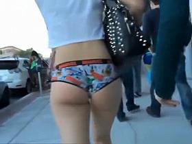 Asian girl in cosplay short shorts