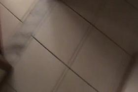 Curvy ebony babe is being filmed by a voyeur cam