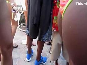 Following her around the beach party