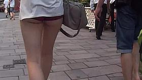 Tight Shorts Show Off Her Ass