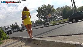 Hawt belts up yellow suit